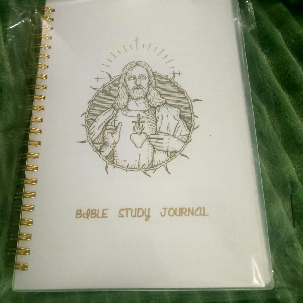 Bible Study Journal with Gold Spiral Binding